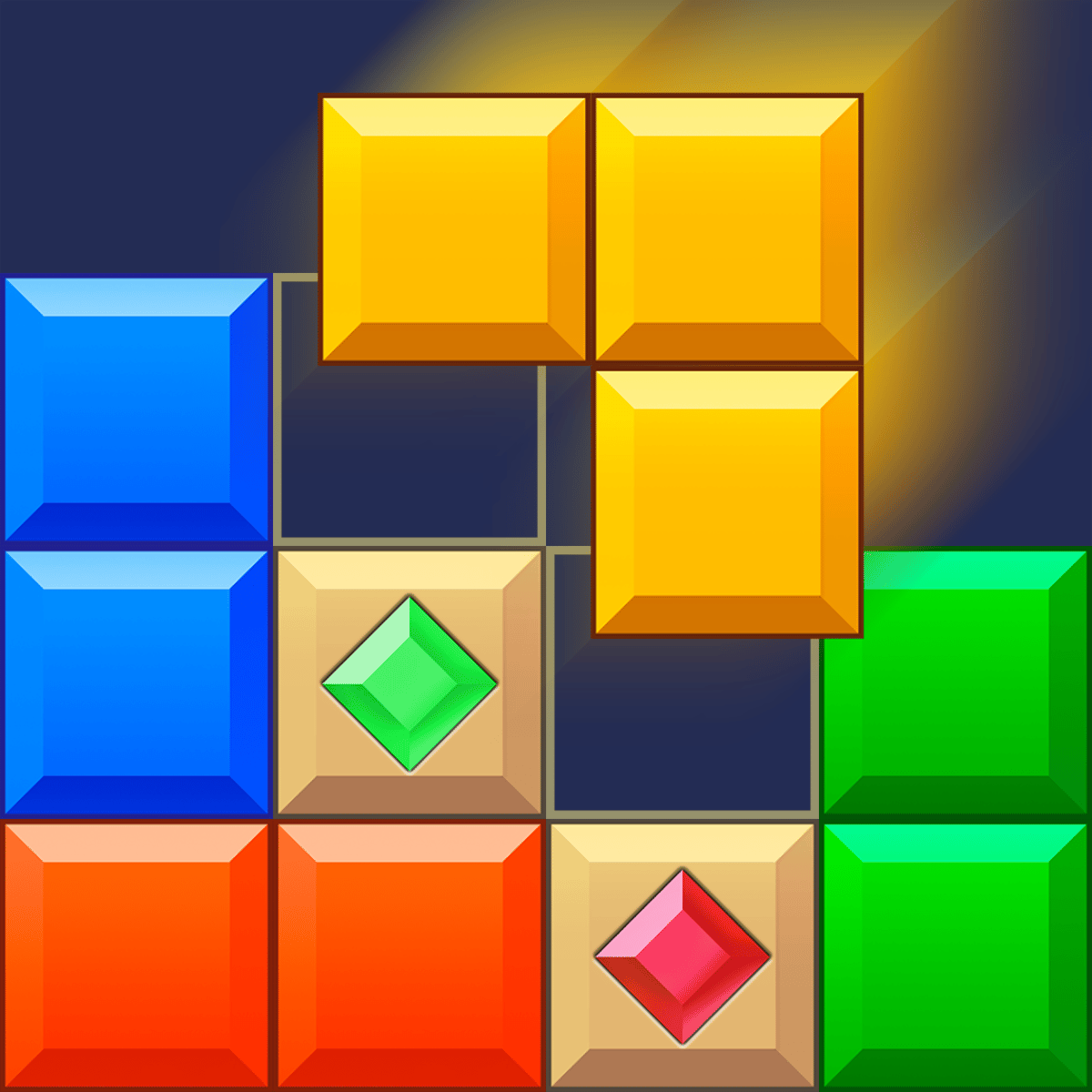 Drag and drop colorful blocks to clear rows and columns in this addictive puzzle blast game.